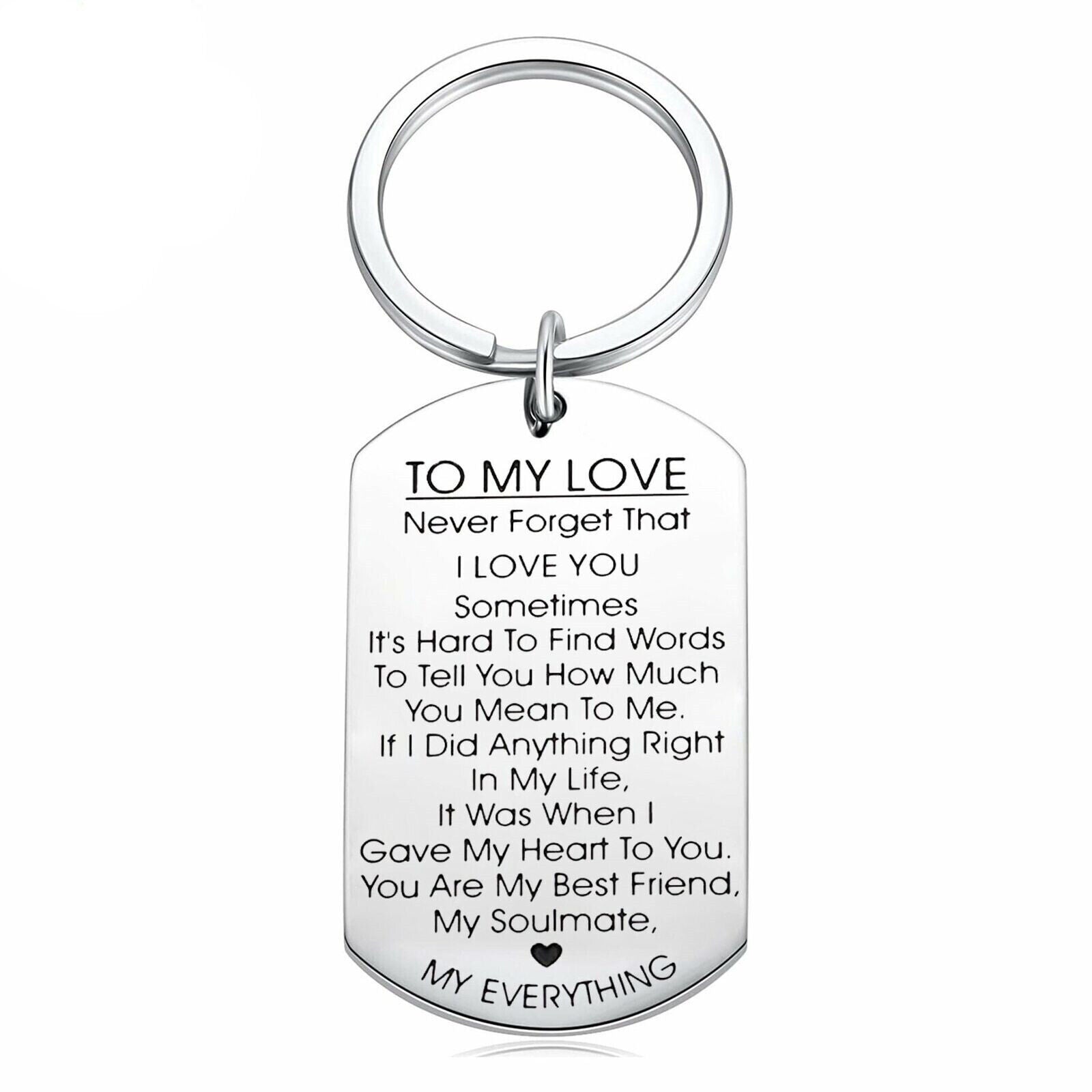 To My Love Keychain Gift for Husband Wife Anniversary Valentines Day Lover Gifts